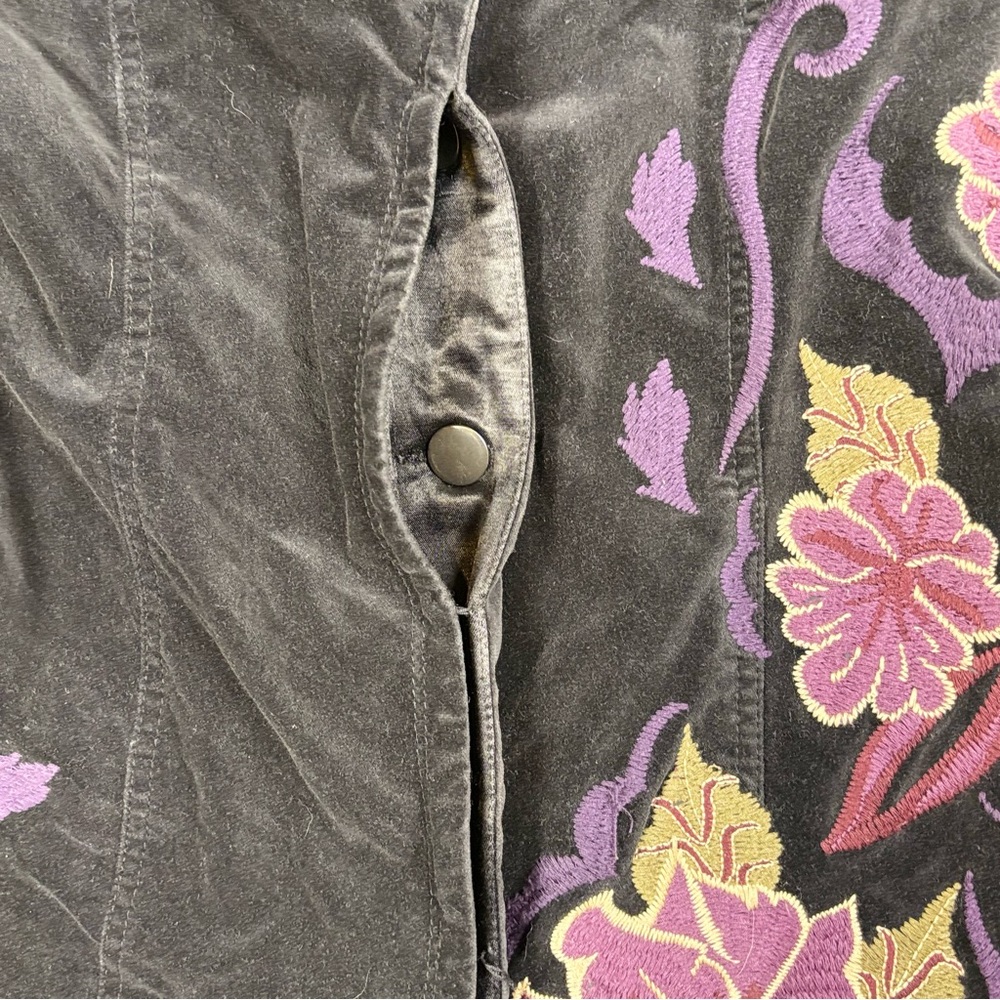Women's Size 27 Buffalo David Bitton Floral Embroidered Pea Coat - Picture 3 of 7